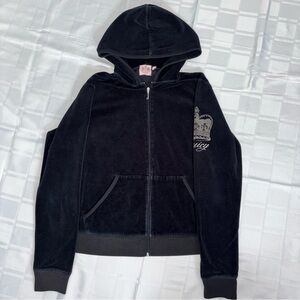 Vintage Juicy Couture Black Zip-Up Hoodie ✨ Size XS